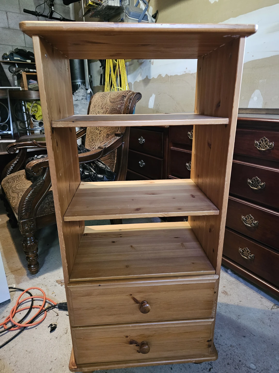 Pine Shelf with Drawers