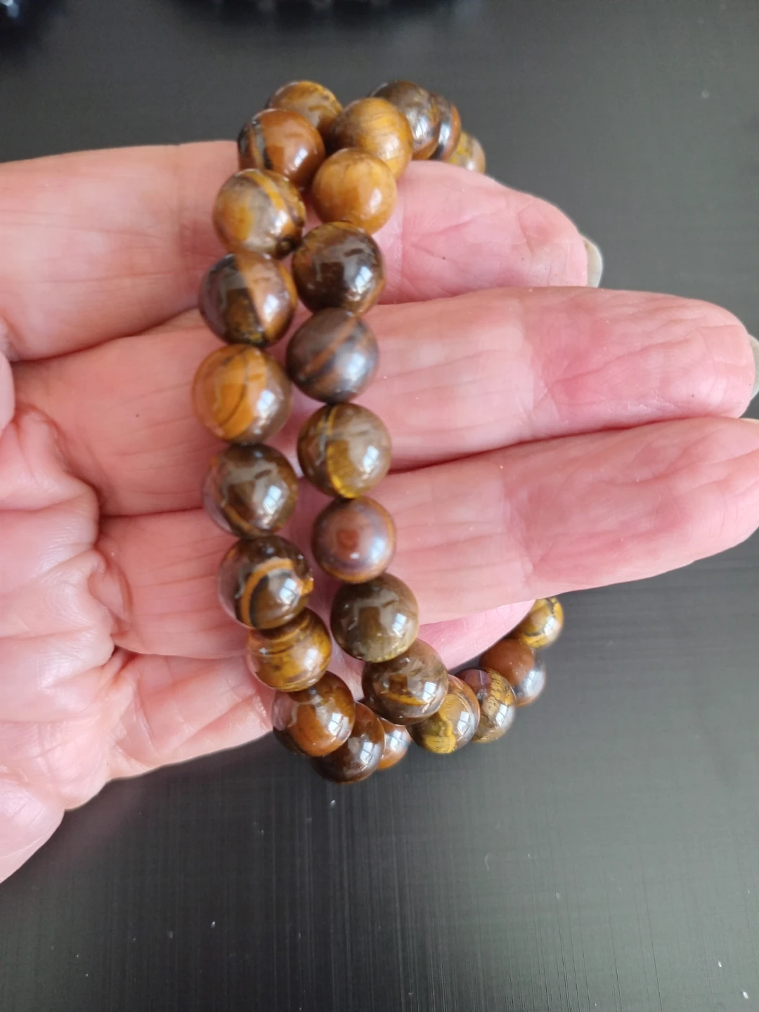 Two Tiger's Eye Beaded Bracelets - photo 2