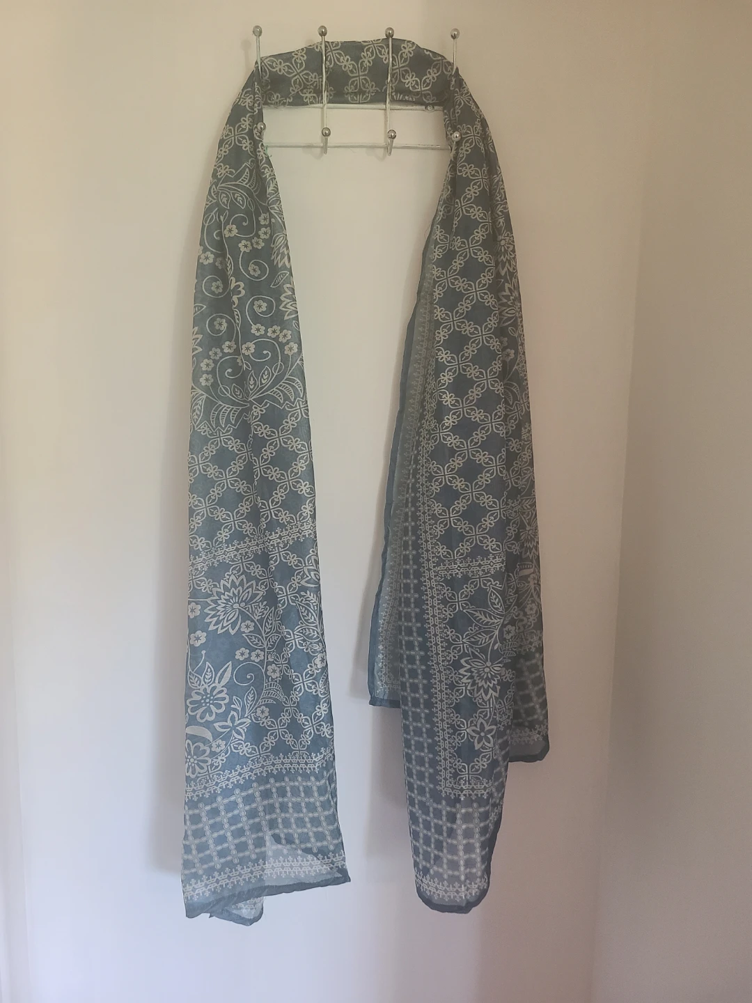 Teal Embroidered 3-Piece Outfit with Scarf - photo 3