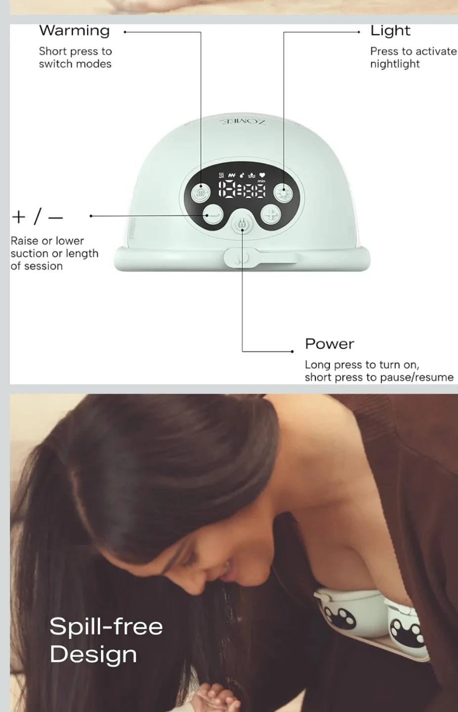 Zomee Mother's Nature W1 Warming Wearable Breast Pump - photo 5