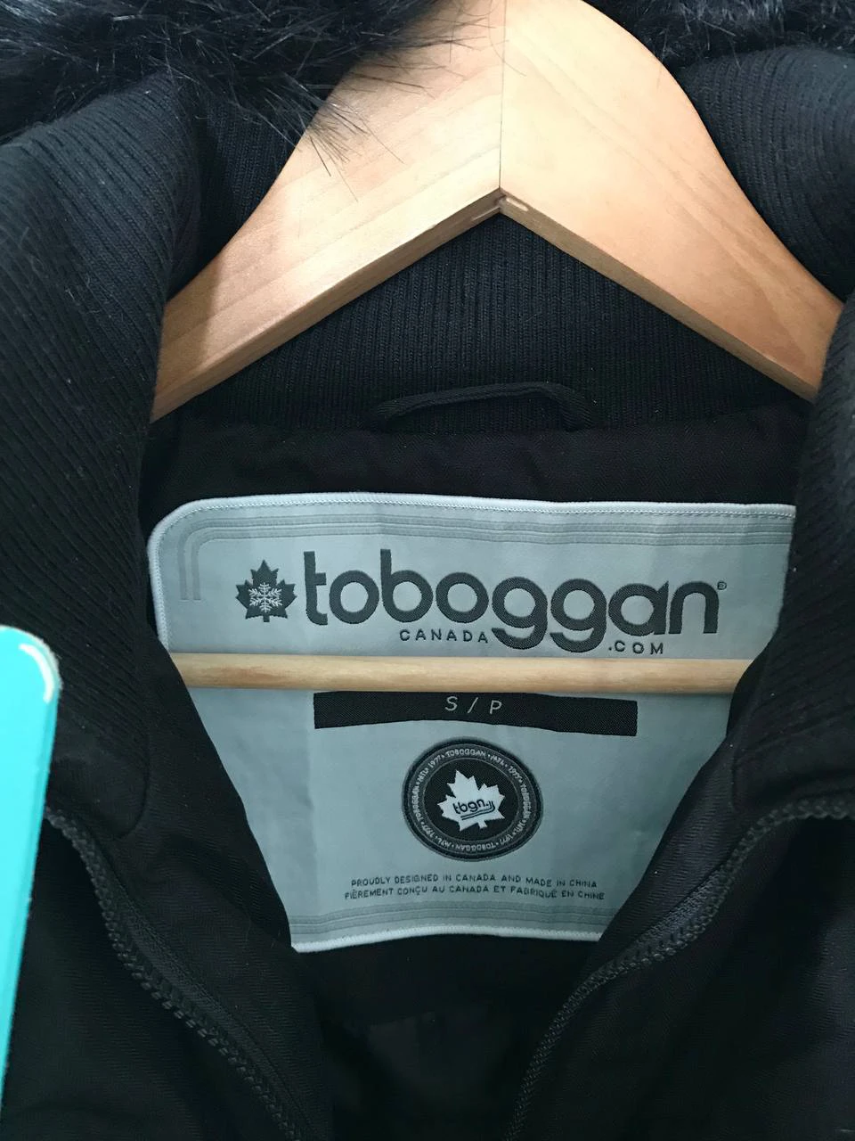Toboggan Canada Black Puffer Jacket with Fur Hood
