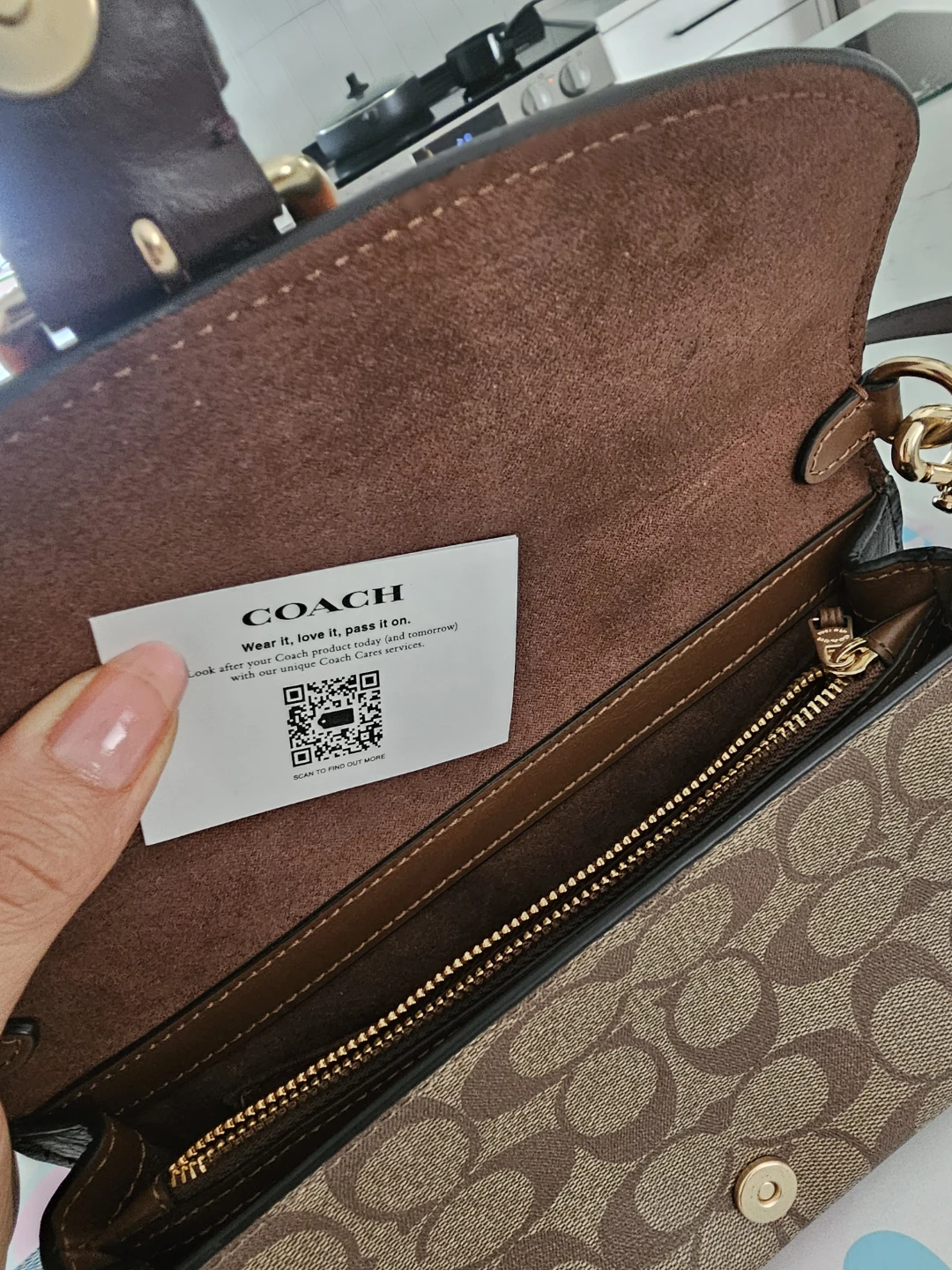 Coach Signature Print Shoulder Bag with Suede Flap - photo 2