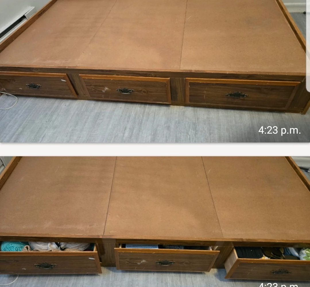 Wooden Platform Bed Frame with Drawers