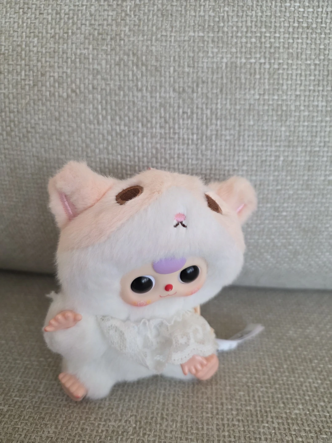Plush Toy White and Pink Hamster