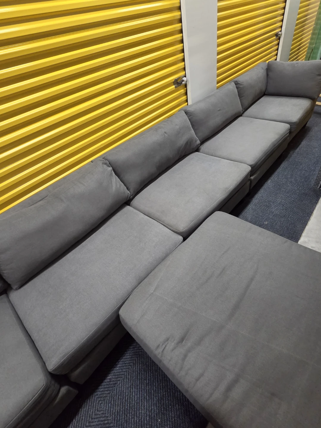 Gray Sectional Sofa with Ottoman - photo 2