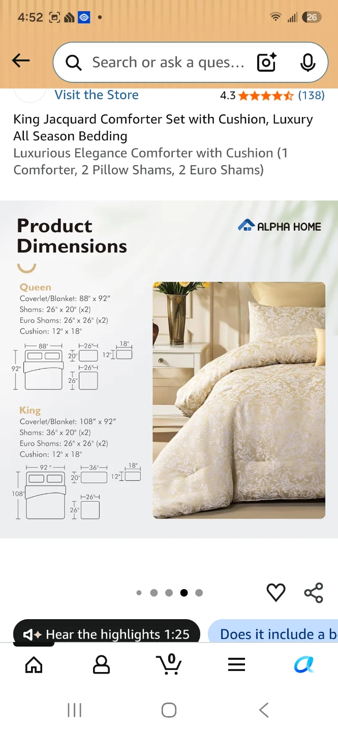 King Jacquard Comforter Set with Cushion - photo 5