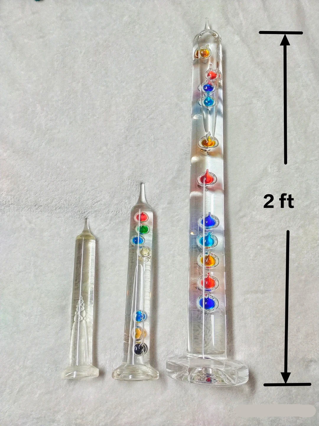 Galileon Glass Thermometer with Floating Colored Balls