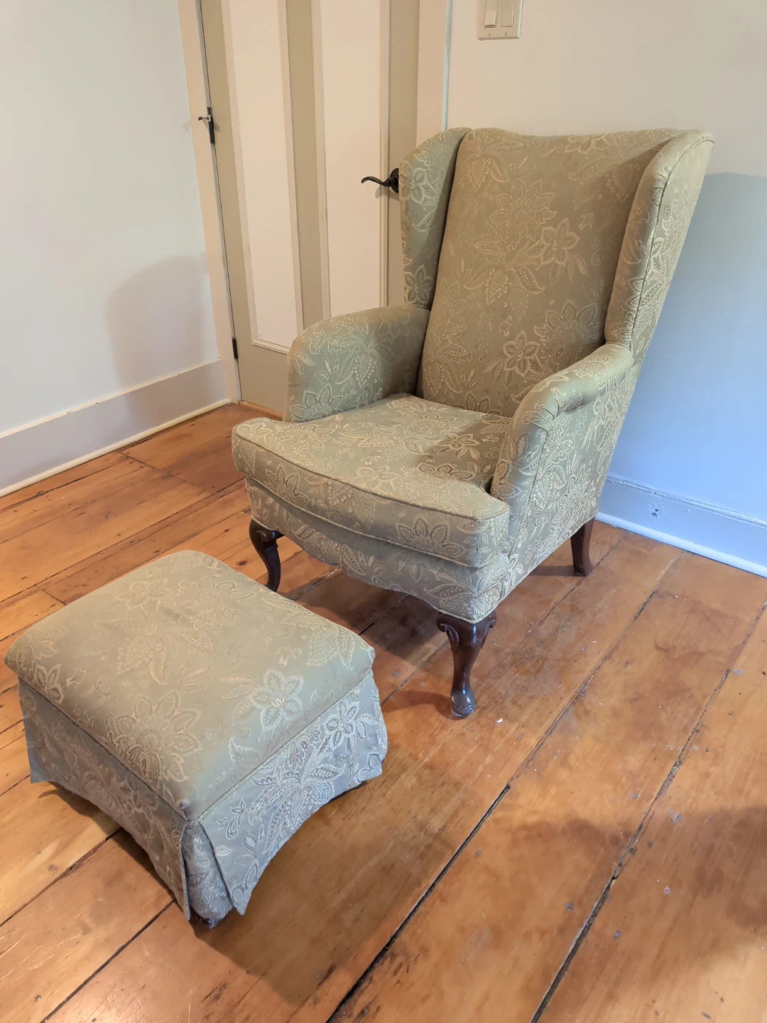 Wingback Chair and Ottoman Set - photo 2