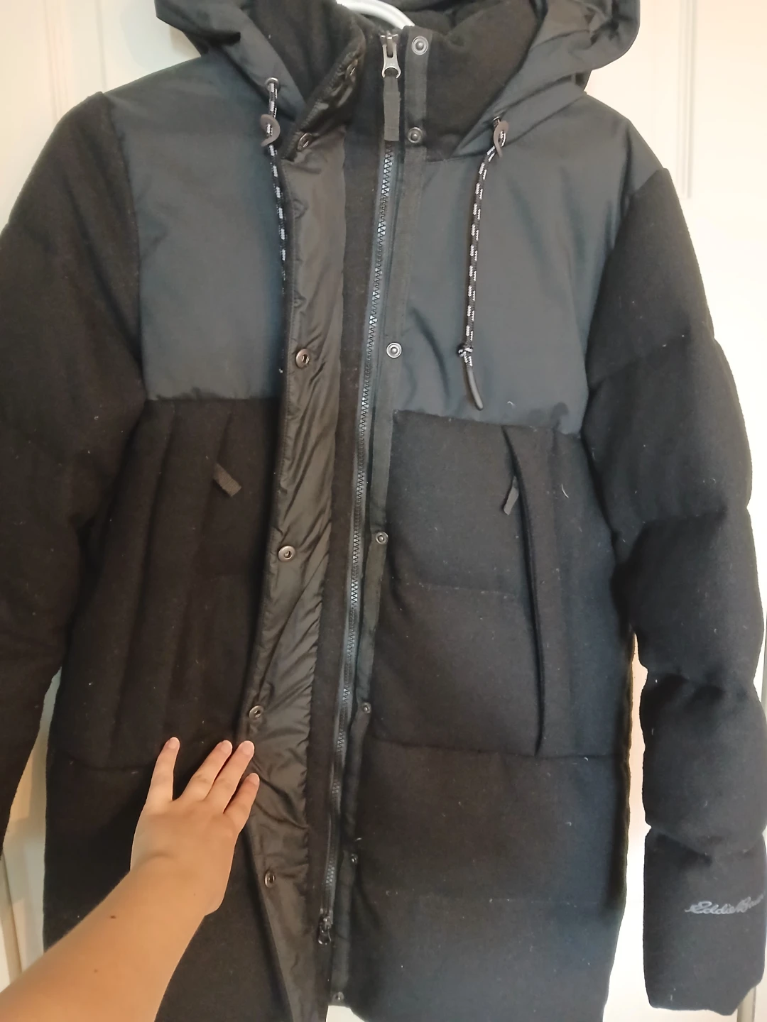 Eddie Bauer Menoken down parka black winter coat, size small (S) - photo 3