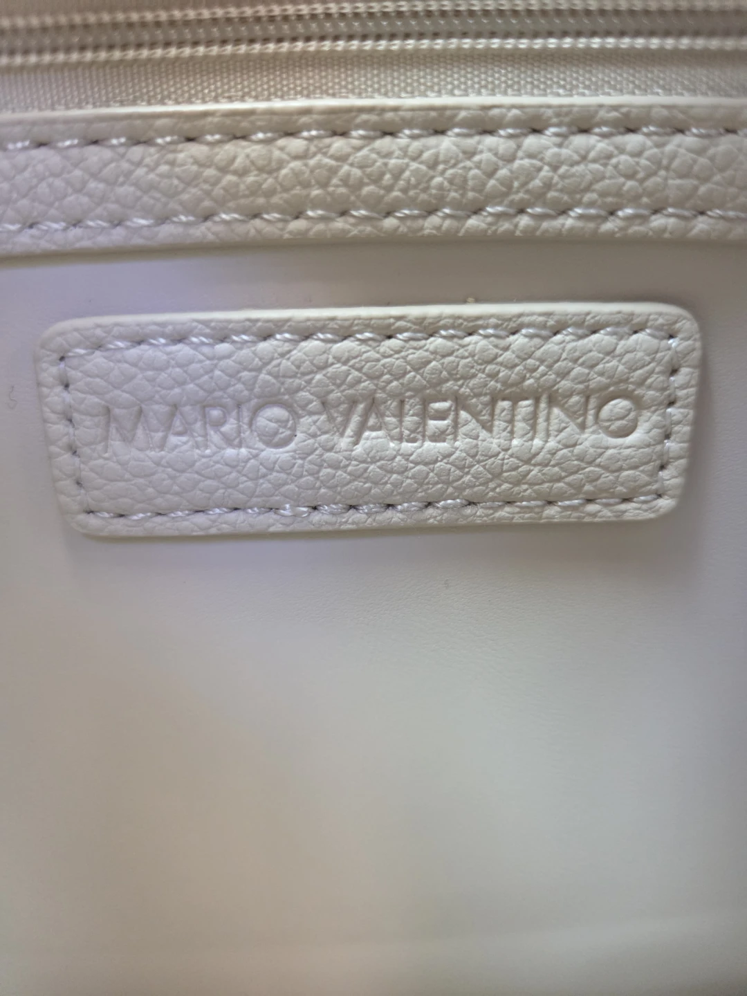 Mario Valentino Cream Textured Tote Bag with Shoulder Strap - photo 3