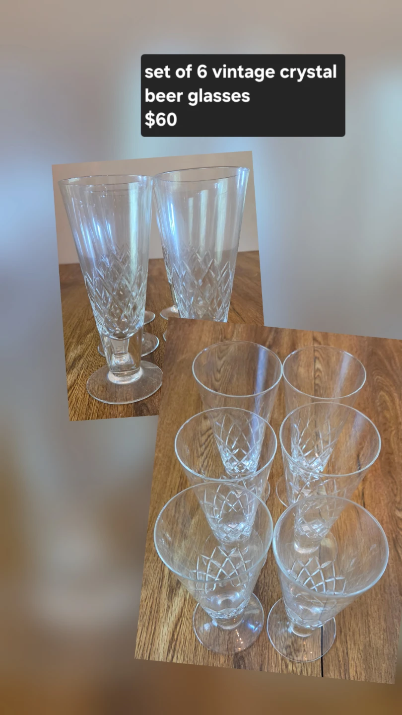 Vintage crystal drinking glasses