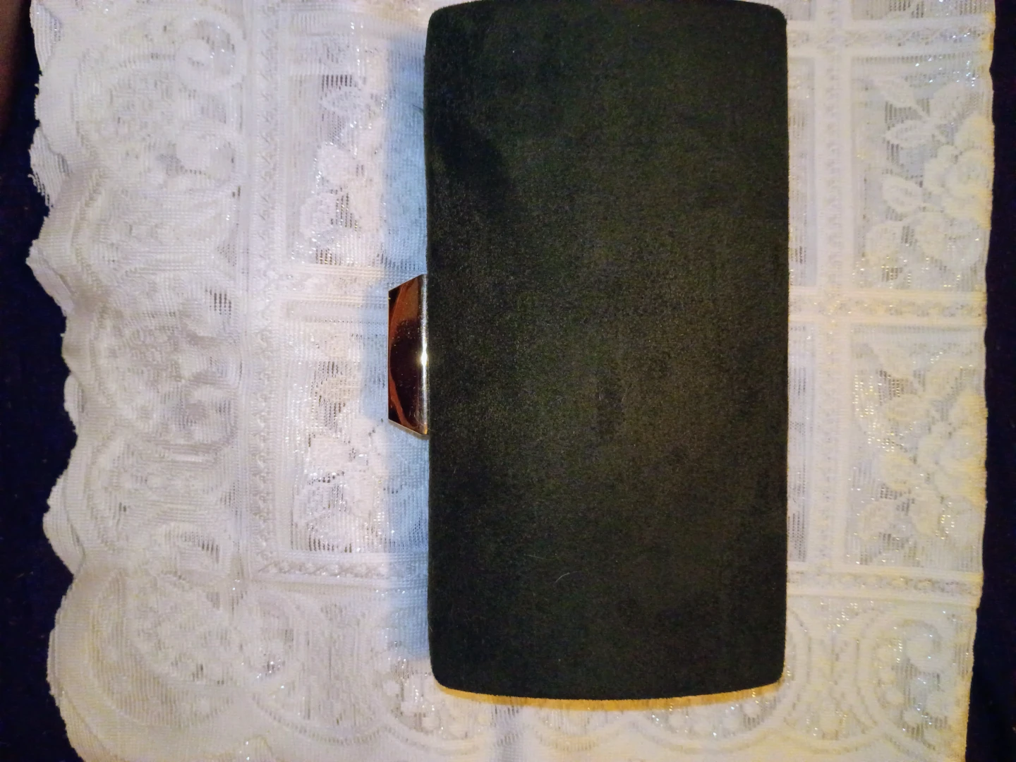 Dark Green Clutch Purse with Gold Clasp