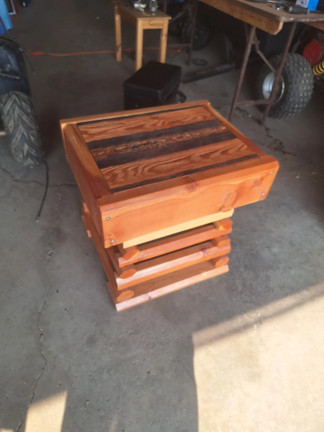 Handmade Wooden Side Table - photo 2