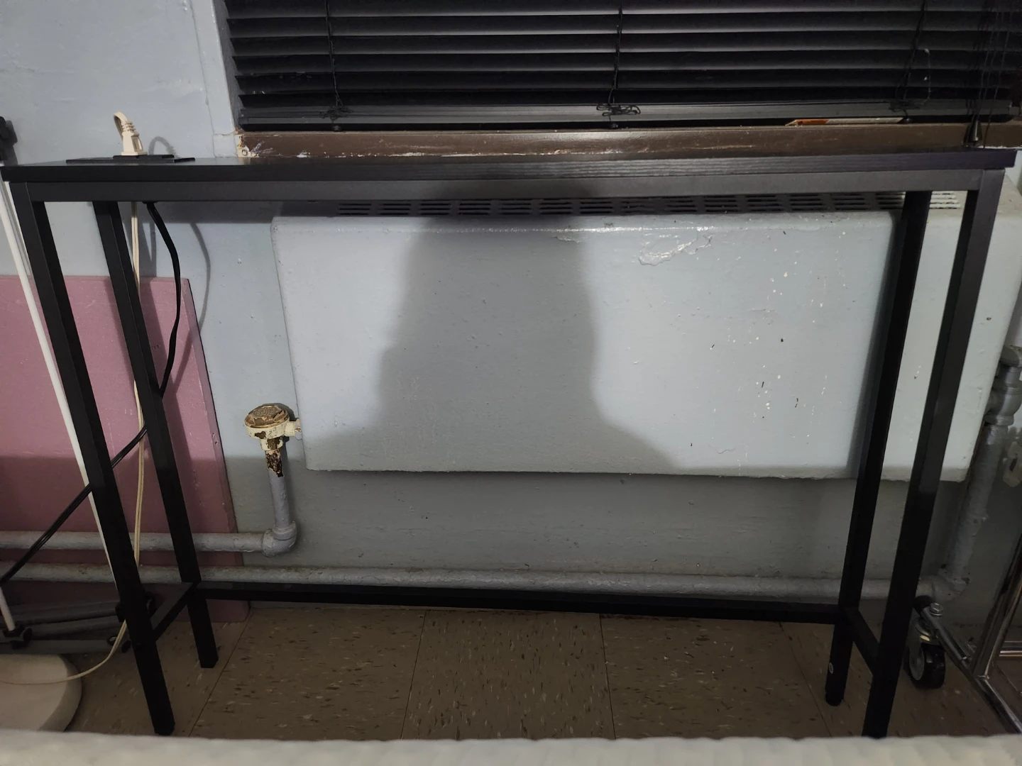 Black Console Table with Charging Station