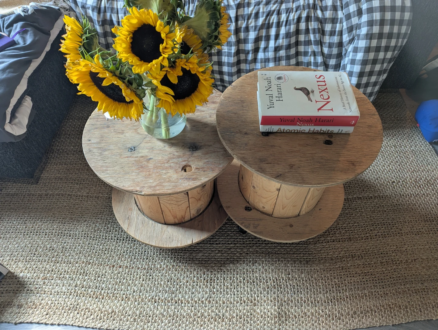 Wooden Cable Spool Side Tables - photo 2