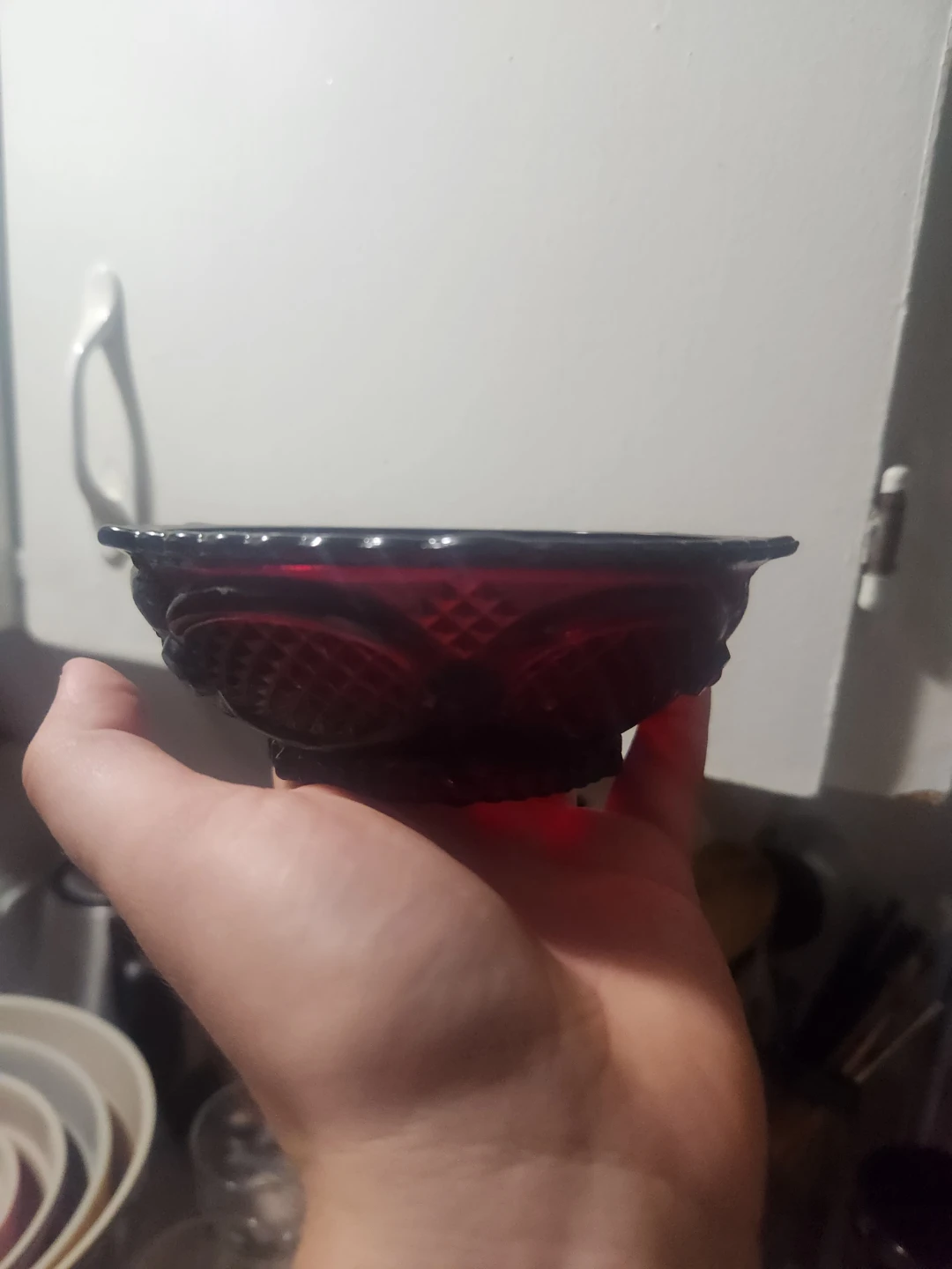 Ruby Red Cape Cod chalice and dish - photo 3