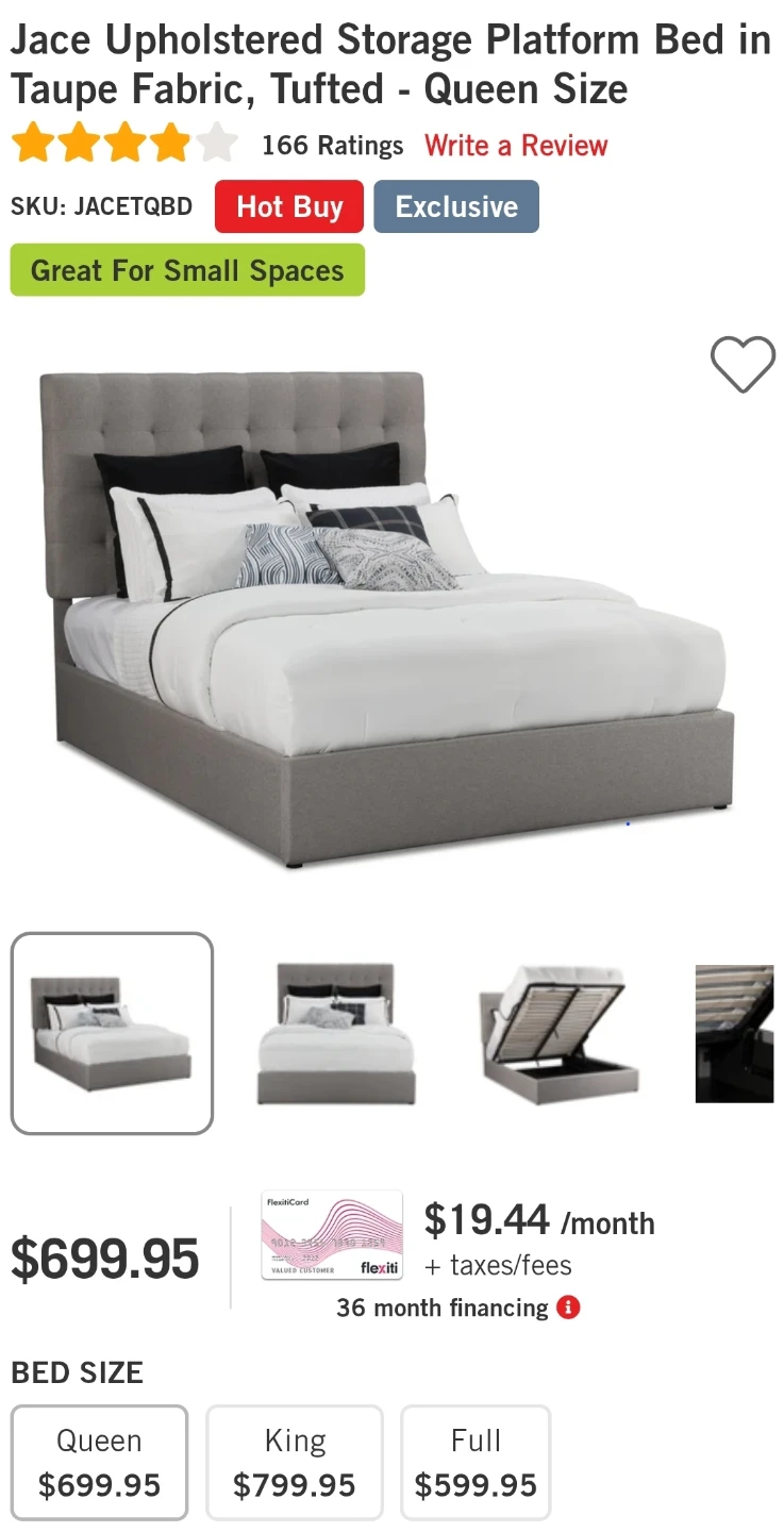 Jace Upholstered Storage Platform Bed - Queen