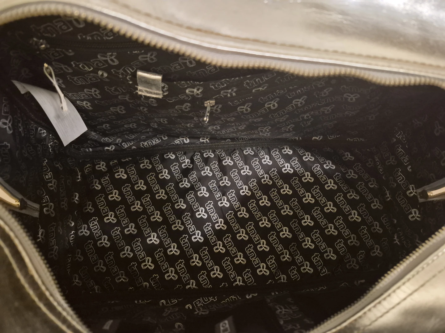 Aritzia TNA Silver Metallic Throwback Duffle Bag - photo 3