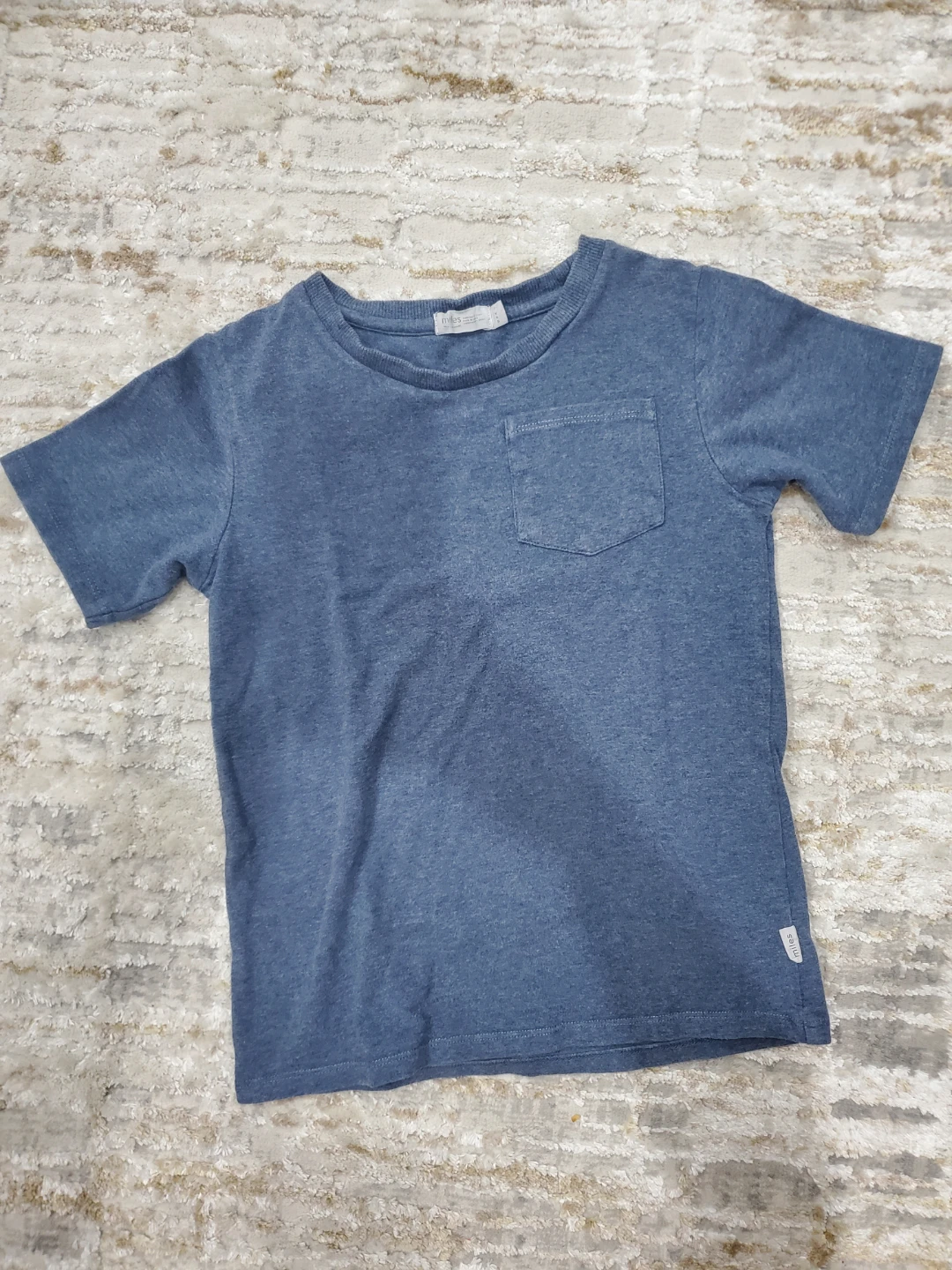 Blue Crew Neck T-Shirt with Pocket