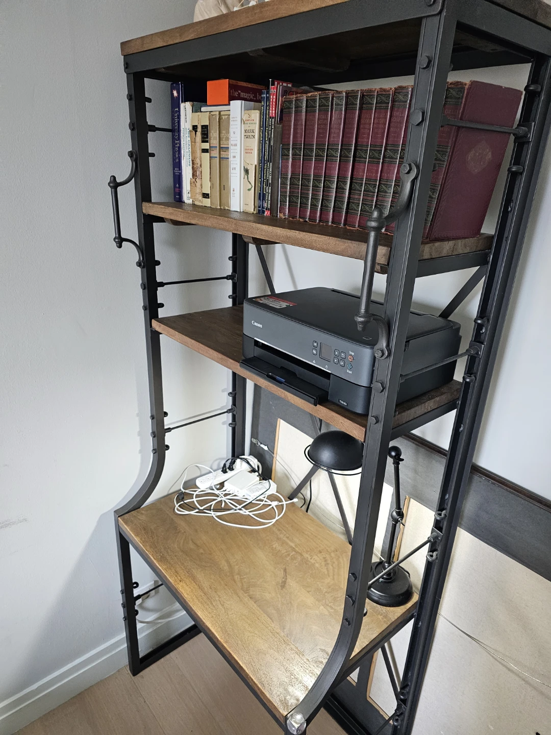 Restoration hardware Industrial Style Desk with Shelving Unit - photo 4