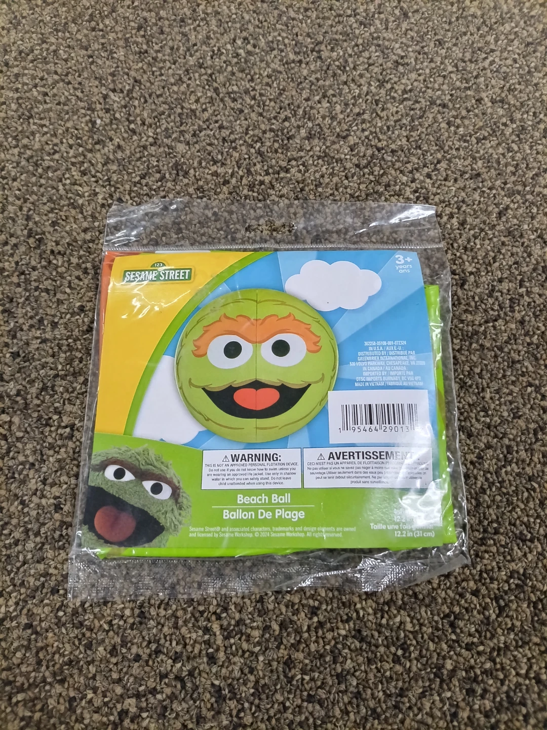 Sesame Street Oscar the Grouch Inflatable Beach Ball
