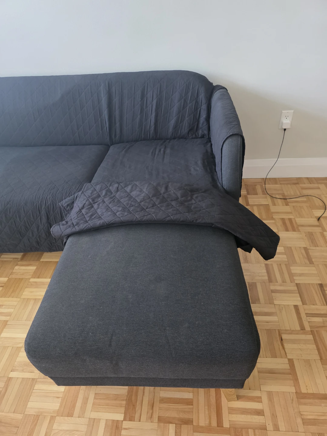 Dark Grey Sectional Sofa Couch - photo 3