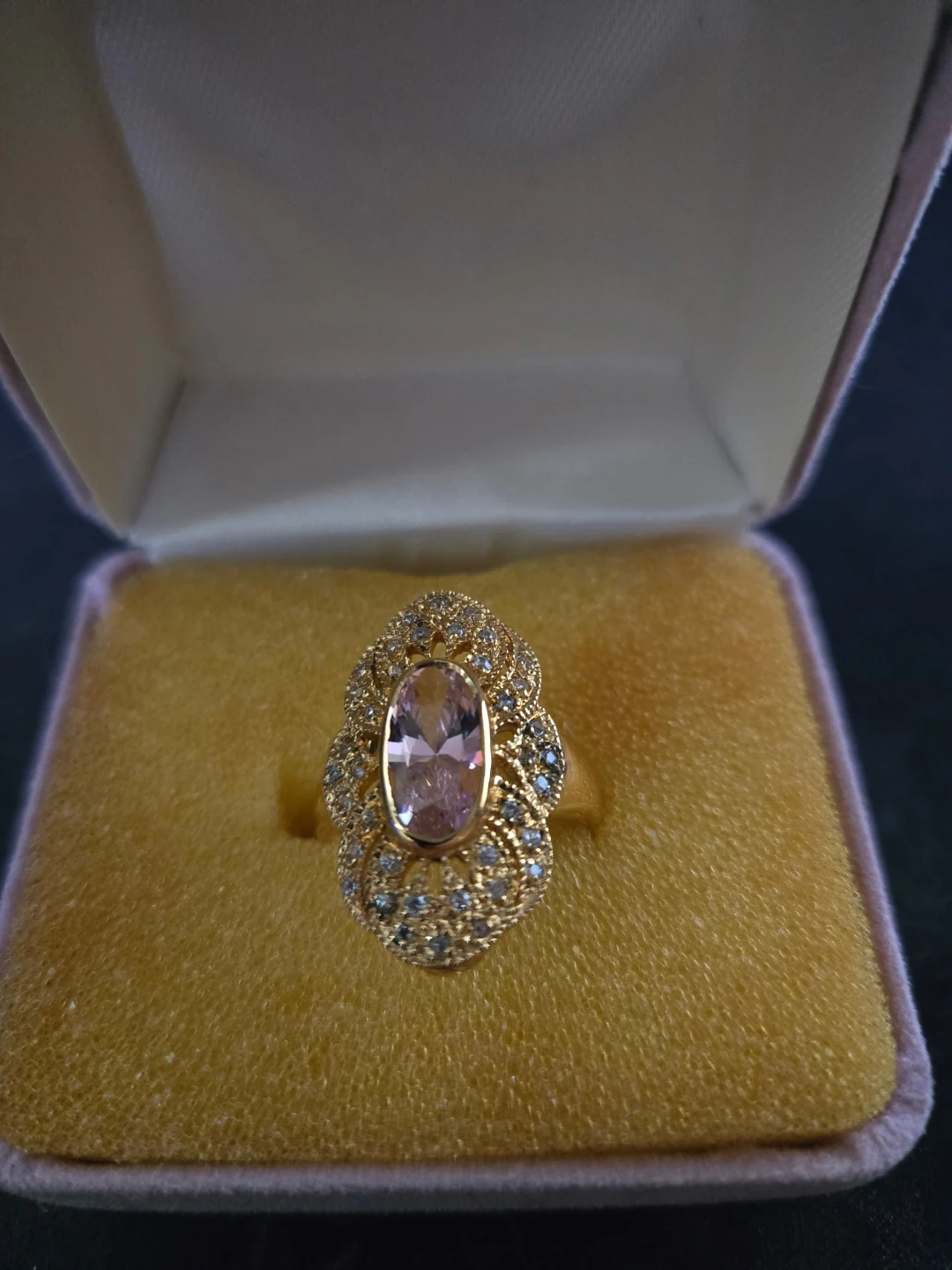 Sterling Silver Pink Gemstone Ring