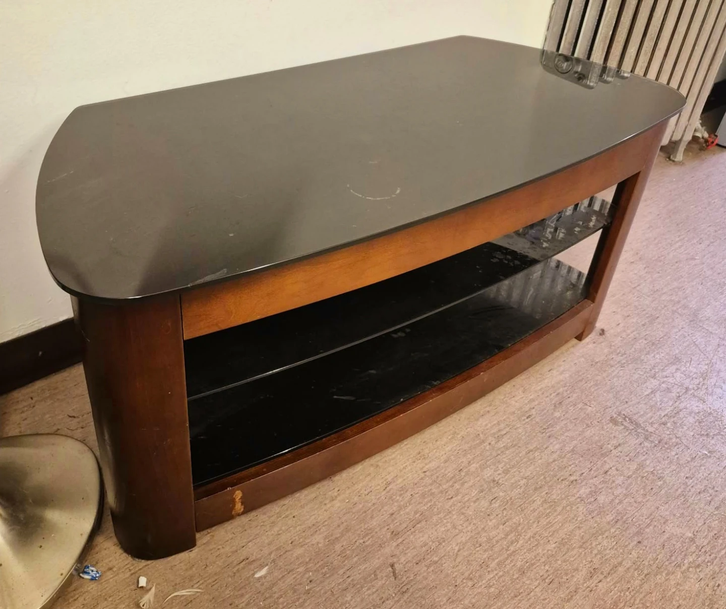 Solid Wood 3 Tier Tv Stand With Glass Top (Delivery Available) - photo 2
