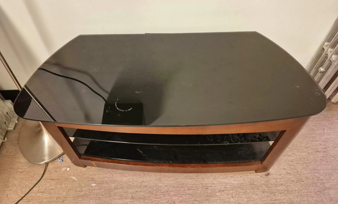 Solid Wood 3 Tier Tv Stand With Glass Top (Delivery Available) - photo 3