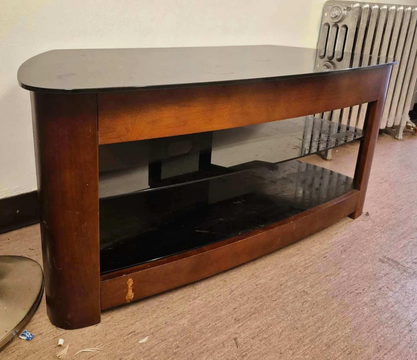 Solid Wood 3 Tier Tv Stand With Glass Top (Delivery Available) - photo 4