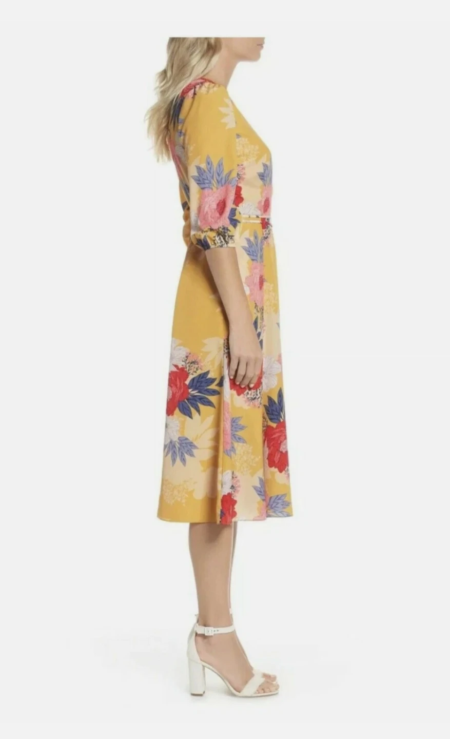 Brand New Bold Yellow Wrap Dress - photo 4