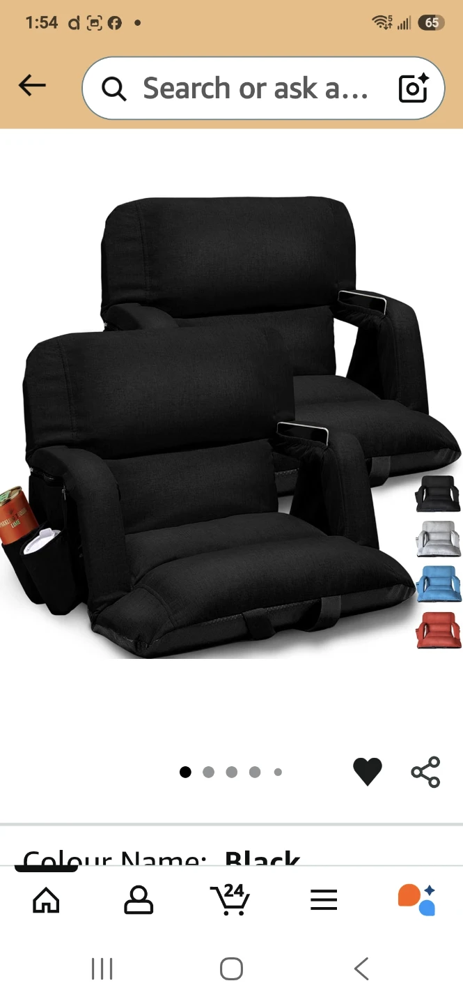 Black Floor Sofa Chair with Adjustable Back - photo 4