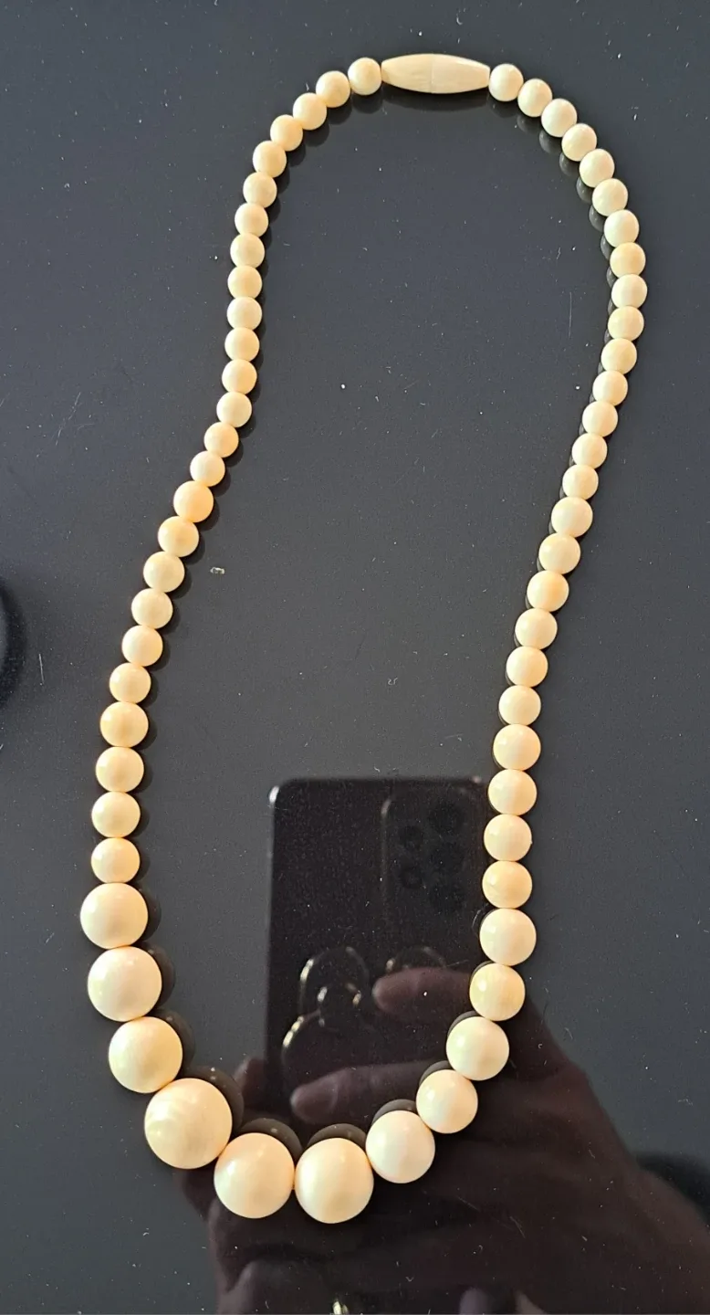 Bone Beaded Necklace with Clasp