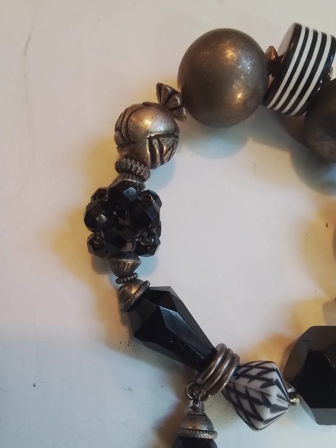 Vintage 1980s Artisan Chunky Mixed-Media Statement Bracelet - photo 4