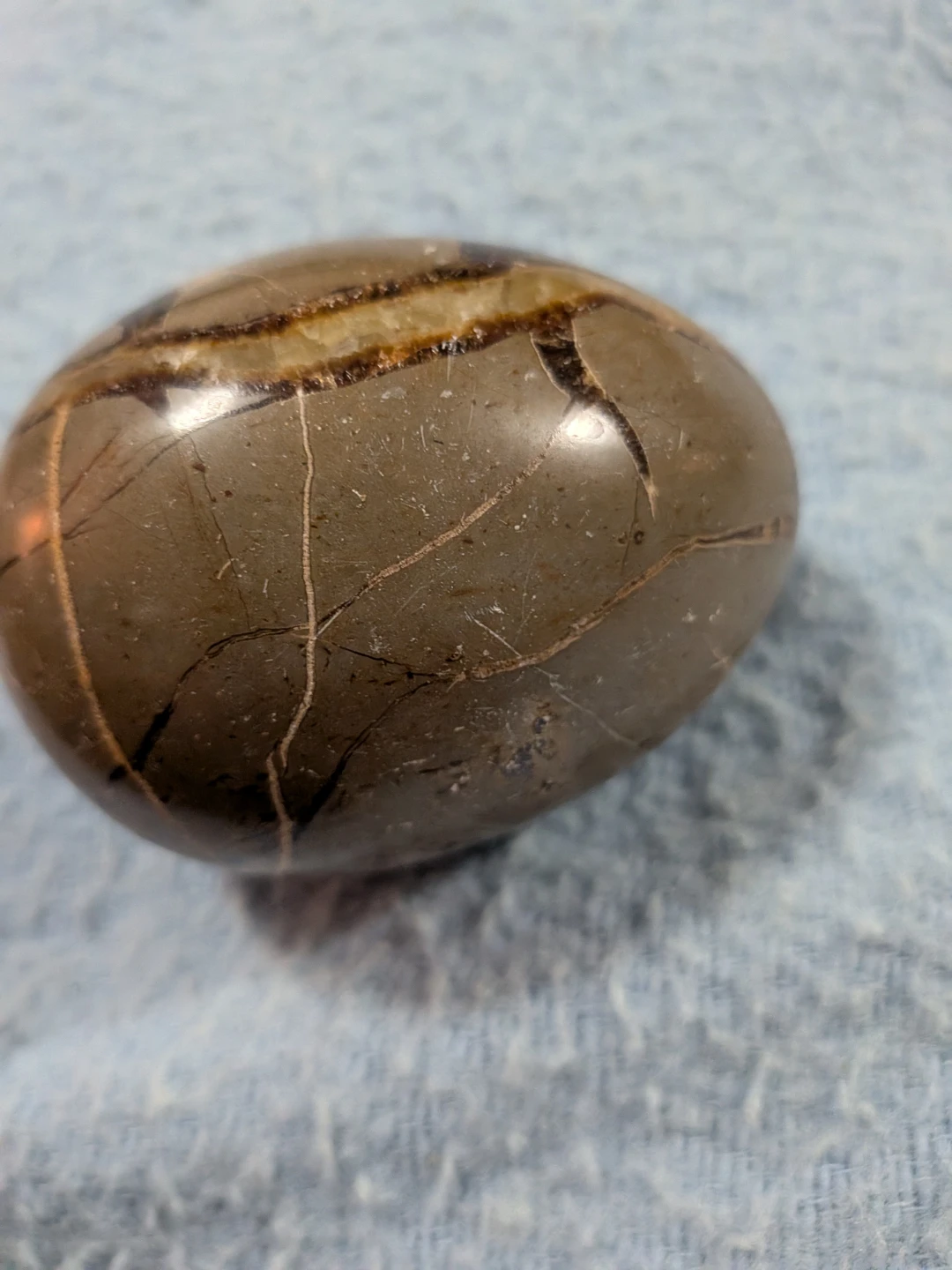 Polished Septarian Stone Egg.  300 grams. - photo 3