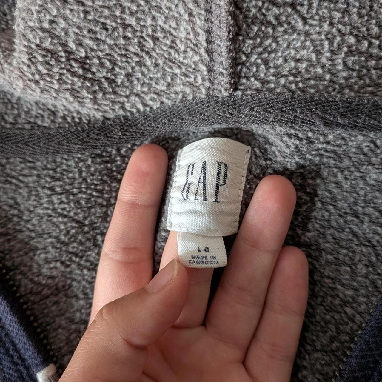 Grey/brown GAP hoodie with a zipper - photo 3