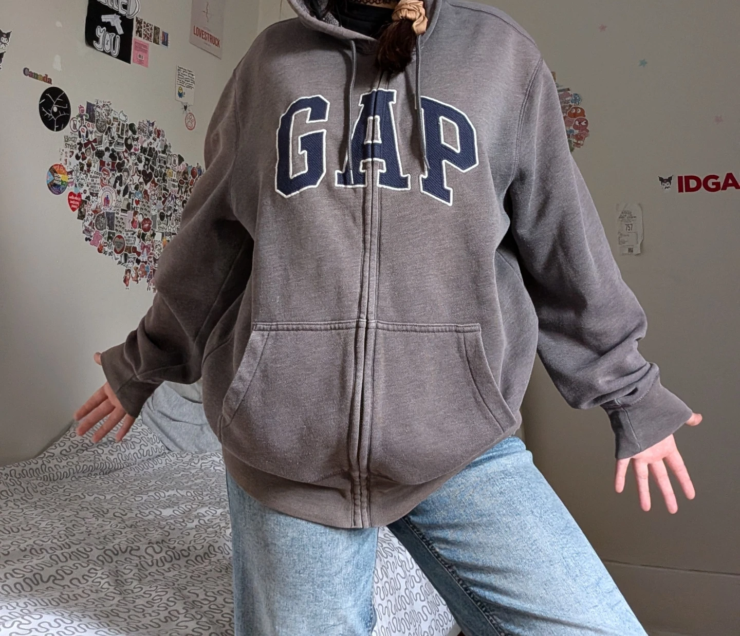 Grey/brown GAP hoodie with a zipper - photo 4