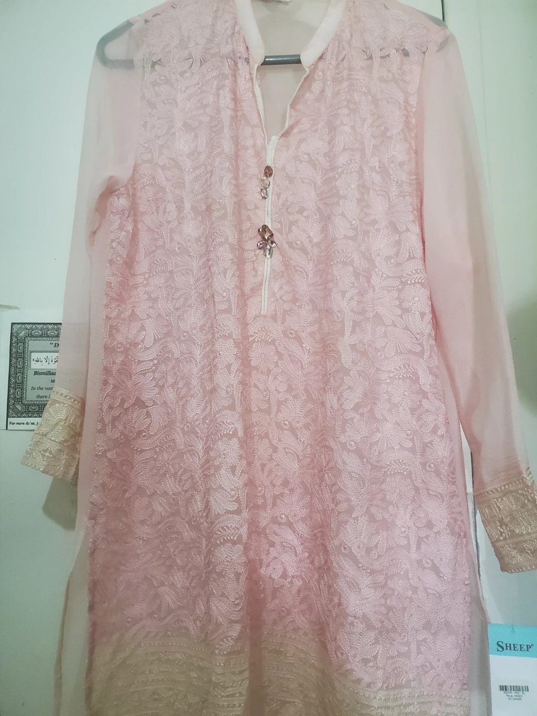 SHEEP Pink Embroidered Tunic Top