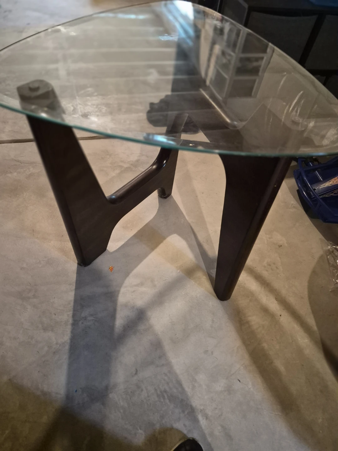 Vintage Glass Top Side Table - photo 2