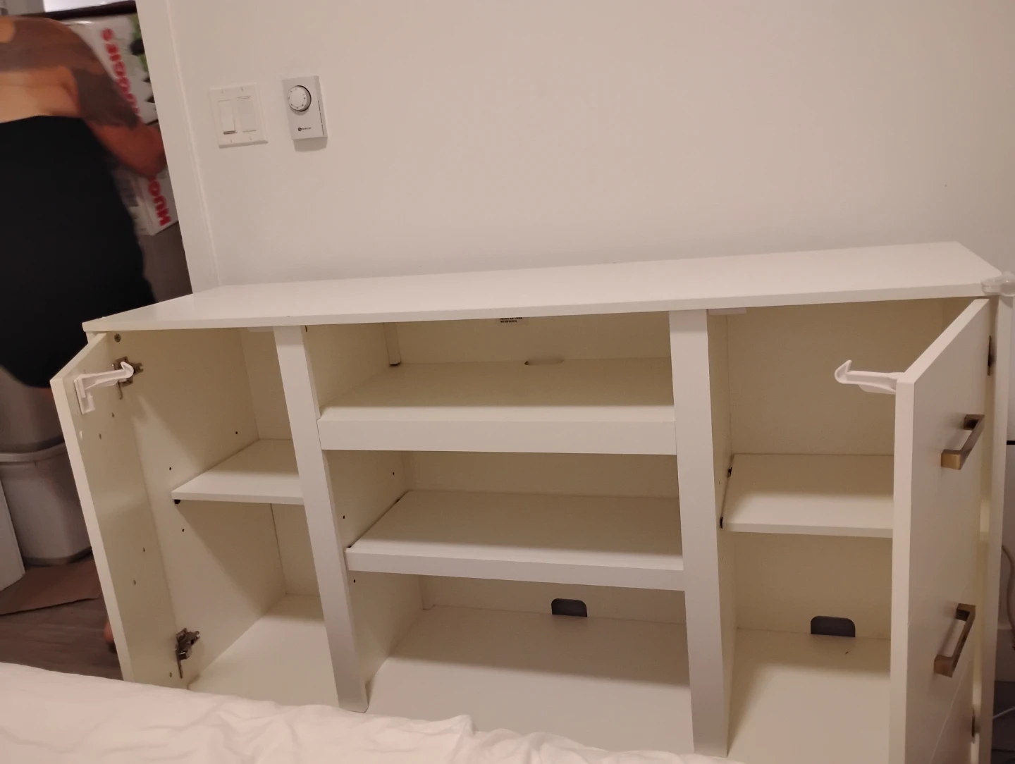 White TV Stand with Storage - photo 2