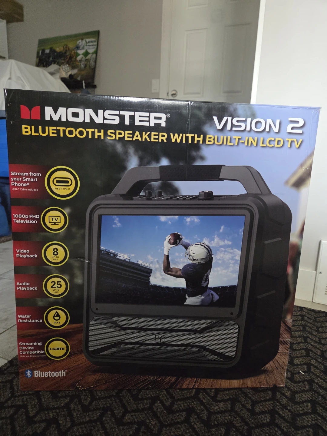 Monster Vision 2 Bluetooth Speaker with Built-in LCD TV