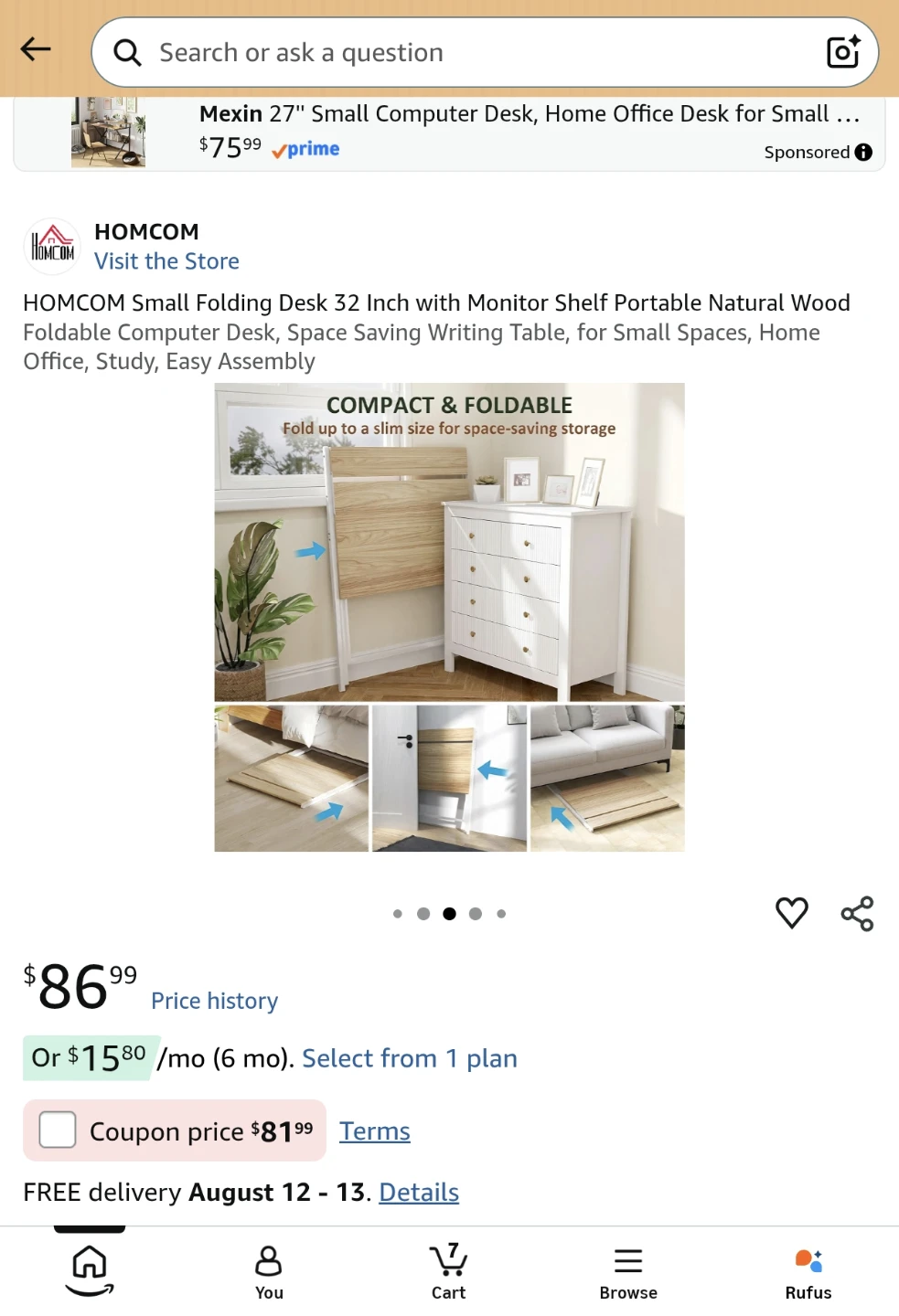 Folding Desk with Shelve used like new - photo 3