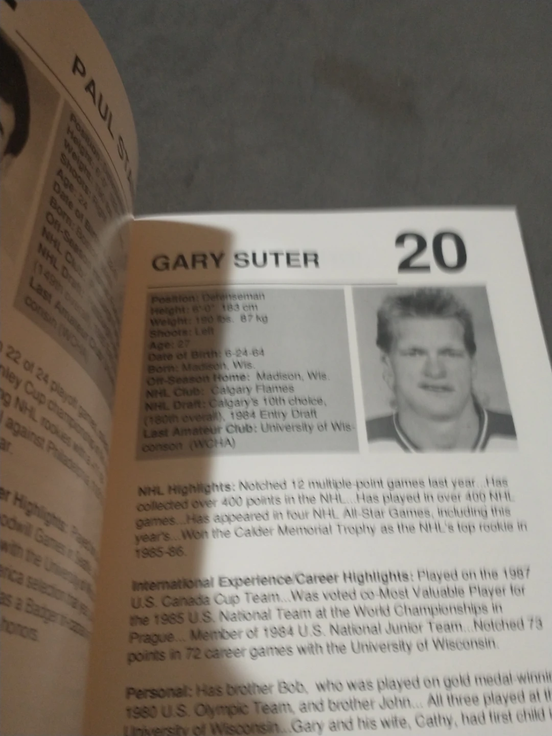 Team USA Hockey 1991 Canada Cup Media Guide - photo 5