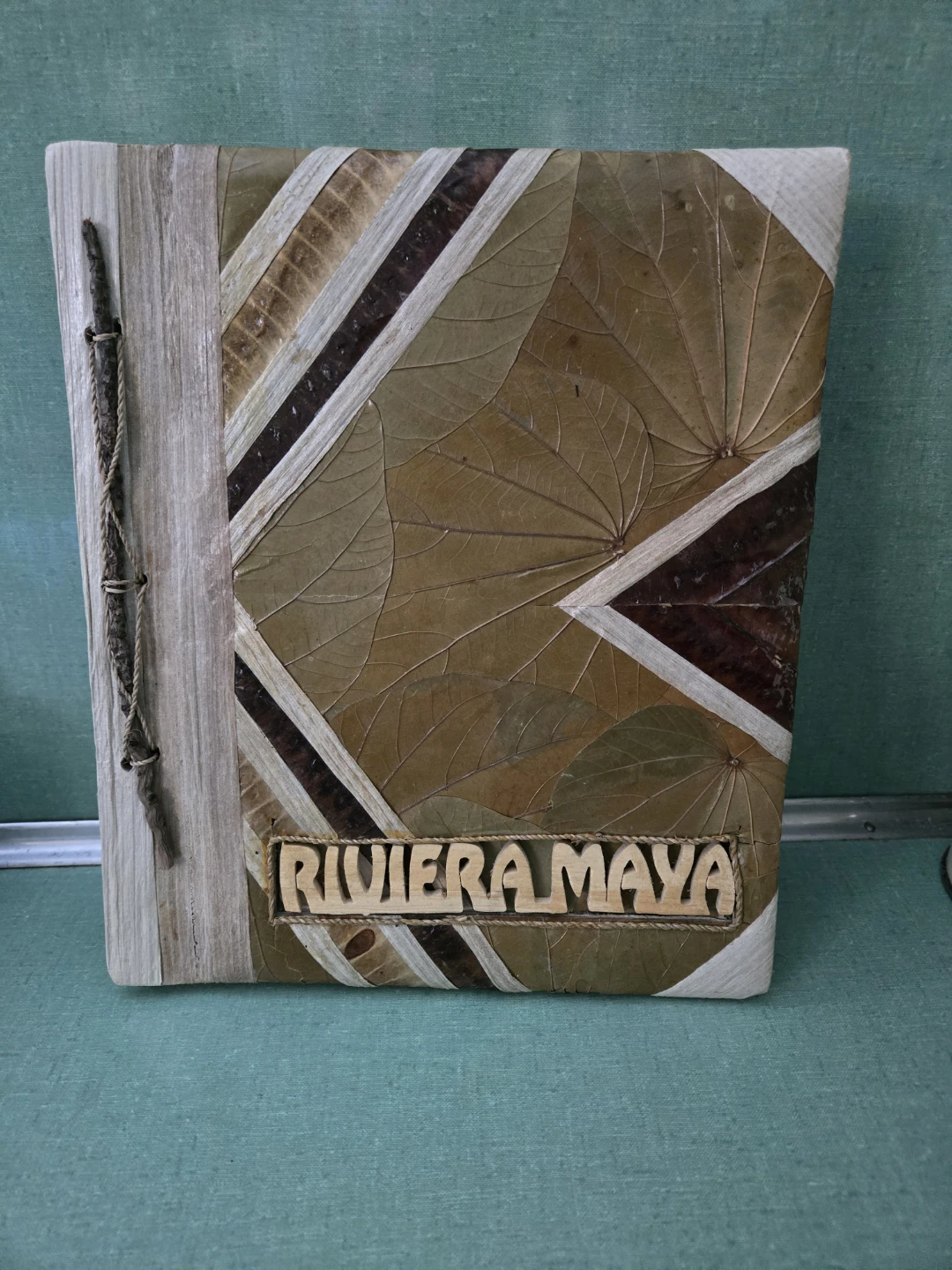 Riviera Maya Natural Wood Rattan Jute Photo Album