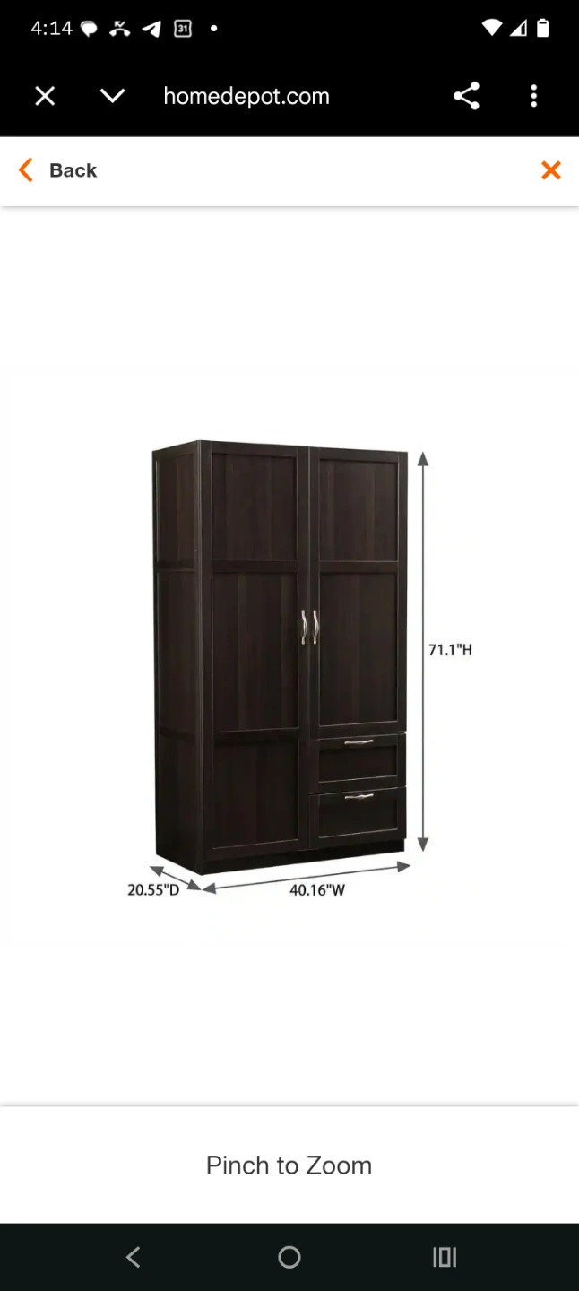 Dark Wood Dresser Wardrobe with Drawers - NEED GONE ASAP - photo 3