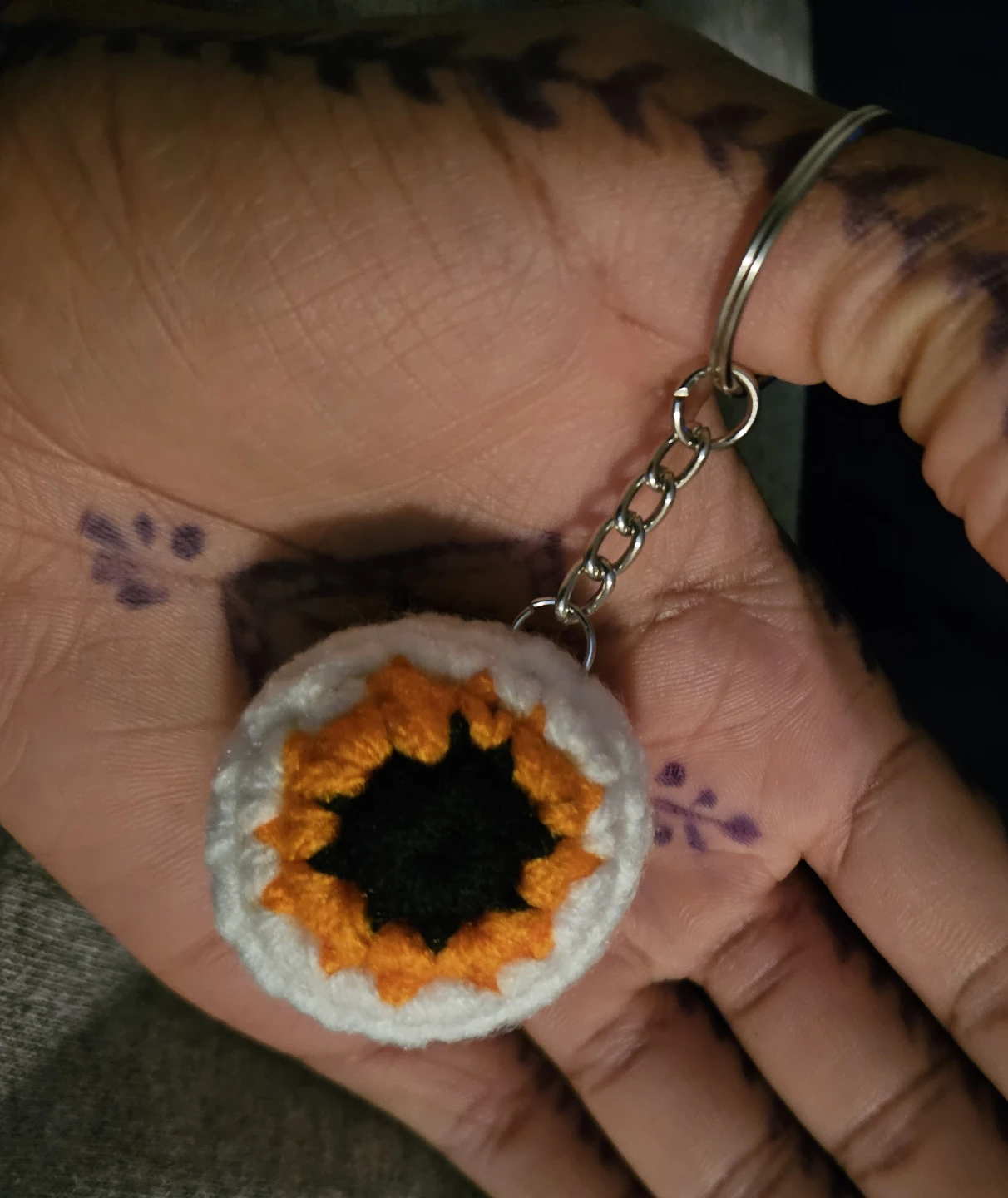 Handmade Crochet Eyeball Keychain