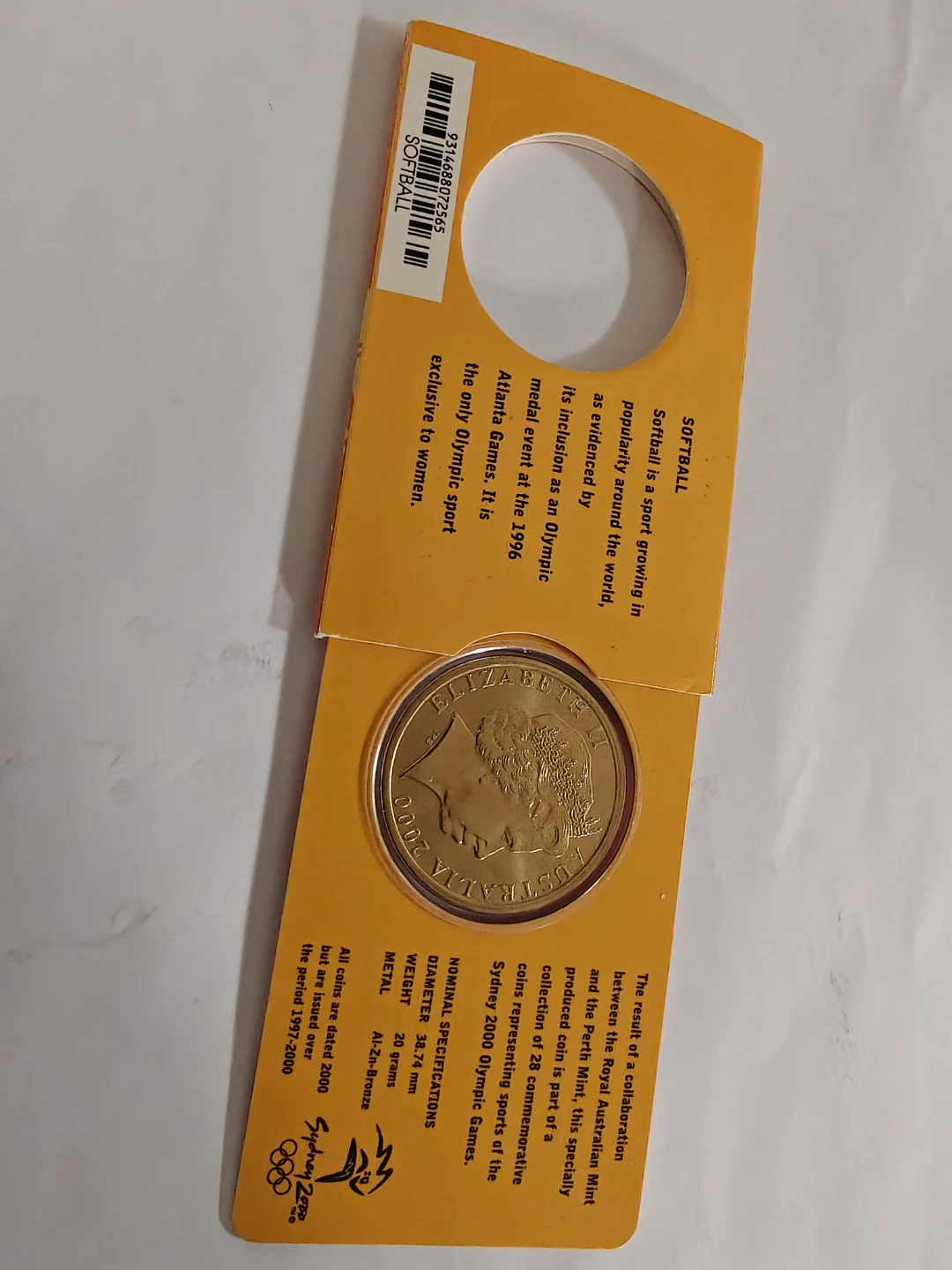 Sydney 2000 Olympic Coin Collection - Softball - photo 4