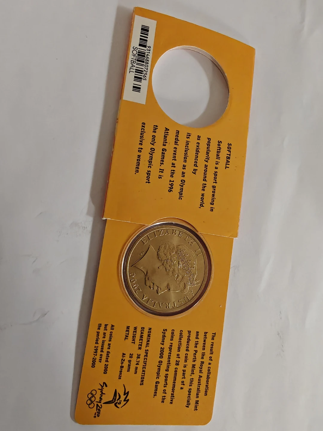 Sydney 2000 Olympic Coin Collection - Softball - photo 5