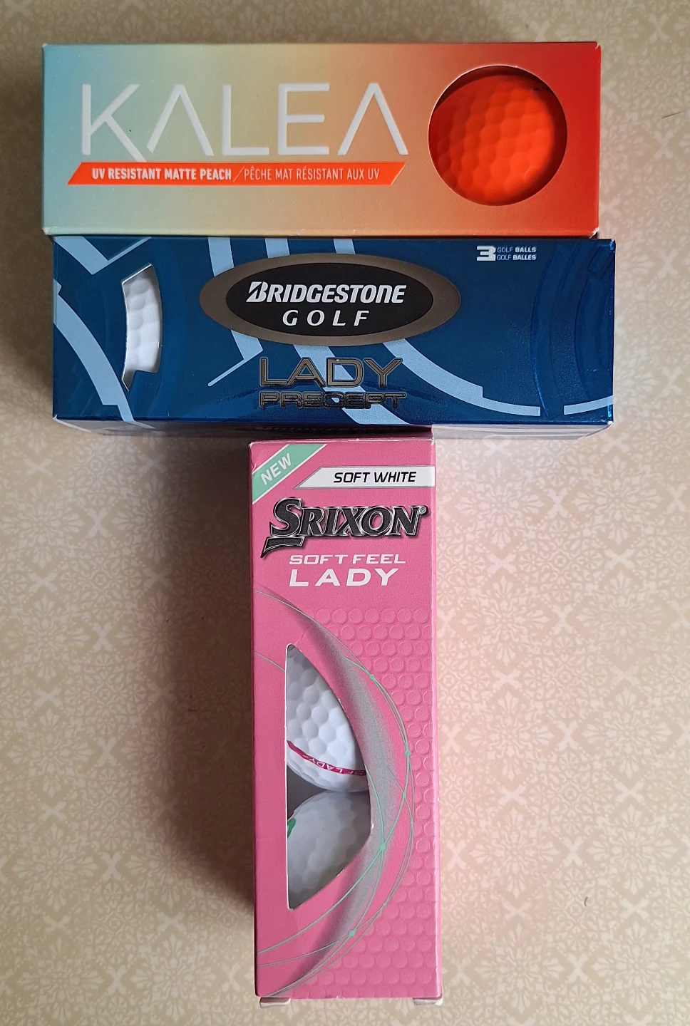 Kalea, Bridgestone, Srixon Lady Golf Balls