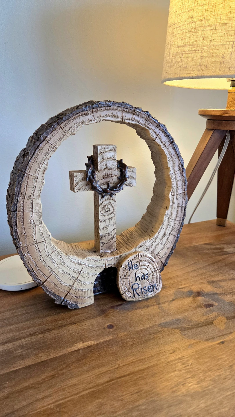 Jesus Is Risen Resurrection Cross – Wood Carving Display *new - photo 3